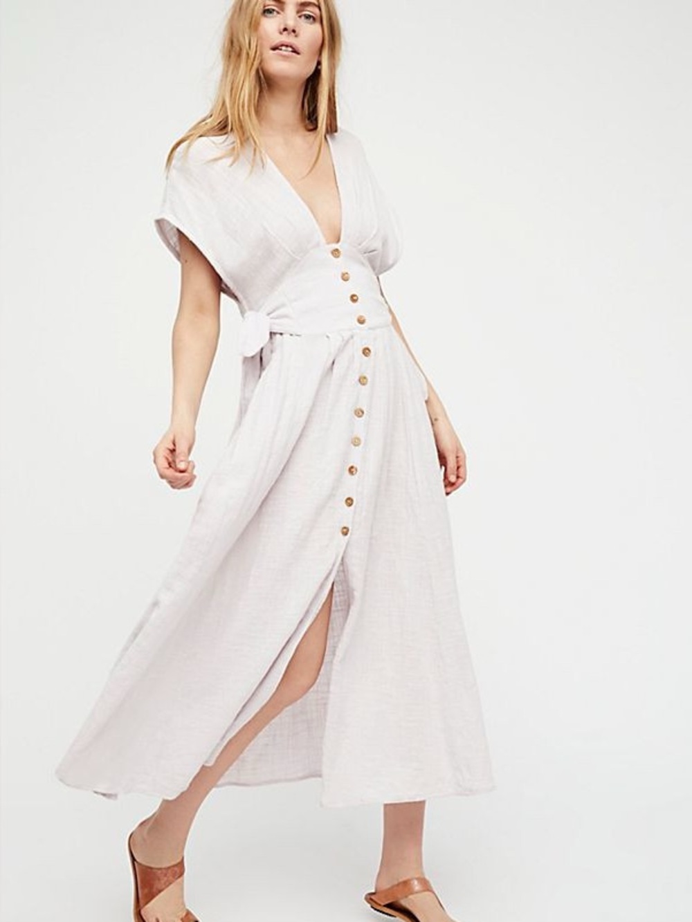 Free People Light Mauve Midi Dress